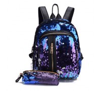 Рюкзак з паєтками Sequins blue + гаманець